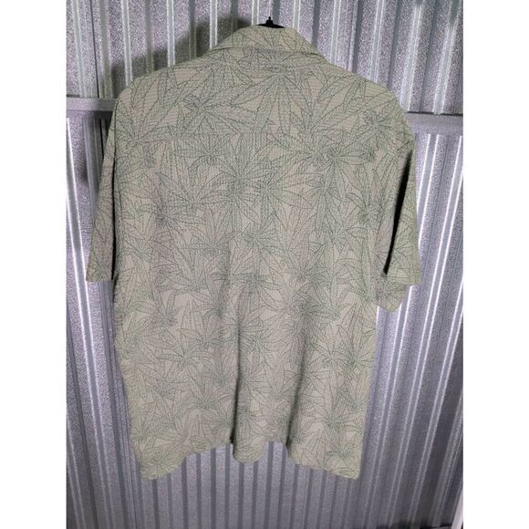 NWT Vox Populi Men's Green Hemp Leaf Print Button Up Shirt Men's XL - Picture 2 of 6